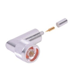 Conector N macho en A/R de anillo plegable para cable RG-58/U.