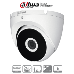 Cámara domo de 2MP, 1080p, lente de 2.8mm con ángulo de visión de 100 grados, IR de 20m, carcasa metálica, protección IP67. Comp
