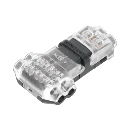 Conector en forma de t para 2 contactos, para una conexión rápida
