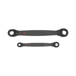 Juego de 2 llaves Estriadas de Matraca 4 en 1 con 8 Medidas Inglesas 1/2-5/8", 3/4-9/16", 1/4-3/8", 7/16-5/16"