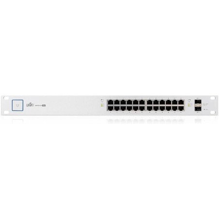 Paquete de Switch Poe 24 Puertos RJ45 y 2 Puertos SFP + Par de transceptores de fibra óptica SFP monomodo hasta 20km + Jumper Si