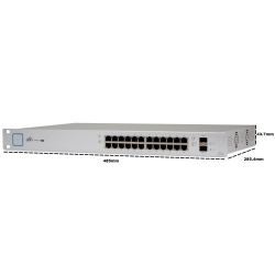 Paquete de Switch Poe 24 Puertos RJ45 y 2 Puertos SFP + Par de transceptores de fibra óptica SFP monomodo hasta 20km + Jumper Si