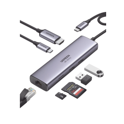 HUB USB-C (Docking Station) 7 en 1, 2 USB-A 3.0 (5Gbps), 1 USB-C PD Ca