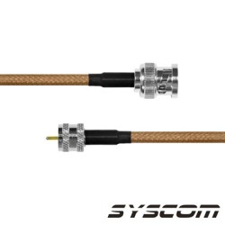 Cable Coaxial RG-142/U de 60 cm. para 50 Ohm, con Conectores BNC Macho a Mini UHF Macho.