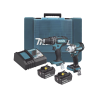 Kit de Rotomartillo Atornillador DHP482 + Atornillador de Impacto DTW301, incluye 2 Baterías BL1850B, 1 Cargador DC18SD y Maletí