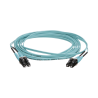 Jumper de Fibra Óptica Multimodo 50/125 OM4, LC-LC Duplex, OFNR (Riser), Color Aqua, 15 Metros