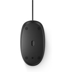 Mouse HP 125 con cable, Ambidiestro, Óptico, USB tipo A, Negro