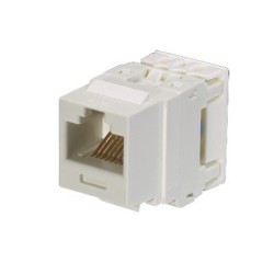 Conector modular punchdown, keystone, Categoría 6, de 8 posiciones y 8 cables - Blanco