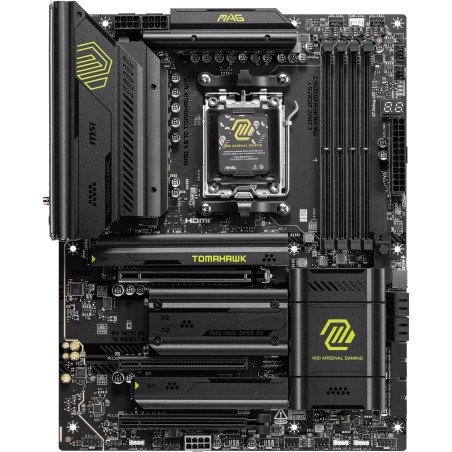 Tarjeta madre MSI X870 AMD s-AM5 9000a gen, 4x DDR5 5000, pcie 4.0, HDMI, 4XUSB 2.0, m.2, ATX, wifi 6e, bluetooth 5.3, gama medi