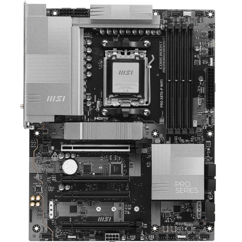 Tarjeta madre MSI X870 AMD s-AM5 9000a gen, 4x DDR5 5000, pcie 4.0, HDMI, 4XUSB 2.0, m.2, ATX, wifi 6e, bluetooth 5.3, gama medi
