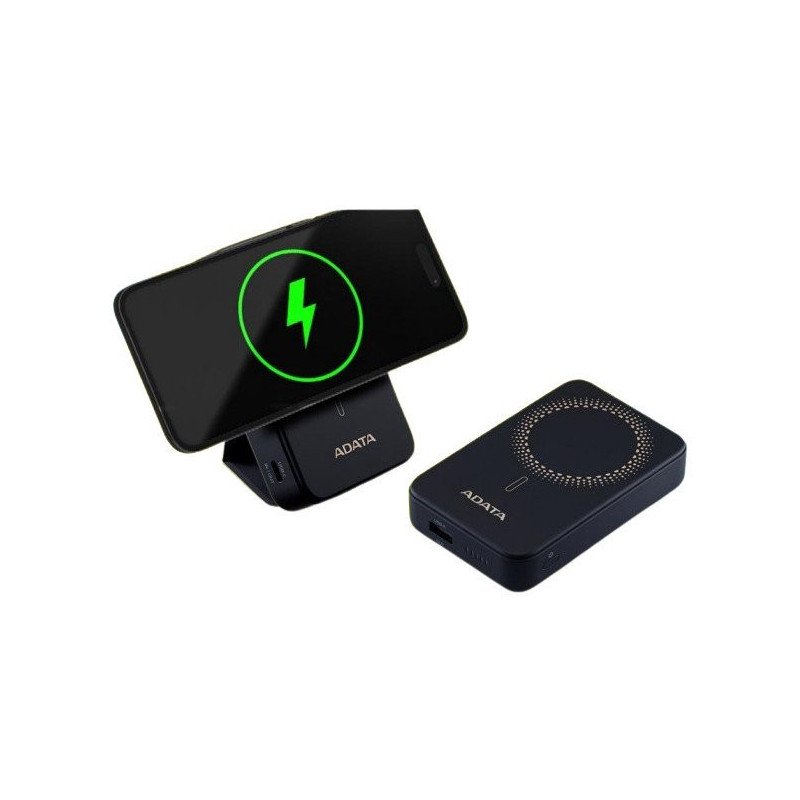 Powerbank inalámbrico ADATA R100 10, 000mAh, Carga rápida QC/PD de 20 W. magnético.