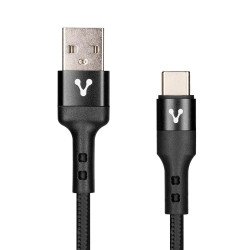 Cable Vorago USB-tipo c, 3 metros, carga rápida, negro