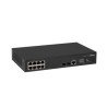 Switch Gigabit administrable de capa 2 con 8 puertos 10/100/1000 Base-T y 2 ranuras SFP de 1 Gbps. Ofrece una capacidad de switc