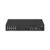Switch Gigabit administrable de capa 2 con 8 puertos 10/100/1000 Base-T y 2 ranuras SFP de 1 Gbps. Ofrece una capacidad de switc