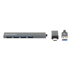 Hub Manhattan 181006, USB 3.2 Gen 1 (3.1 Gen 1) Type-A, USB 3.2 Gen 1 