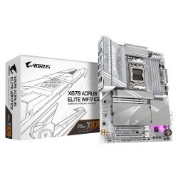 Tarjeta madre Gigabyte X870 a elite wf7 ice, socket AM5, DDR5 x4 8200 mt/s, wifi 7, BT 5.4, PCIe x16 5.0, m.2, ATX, gamer