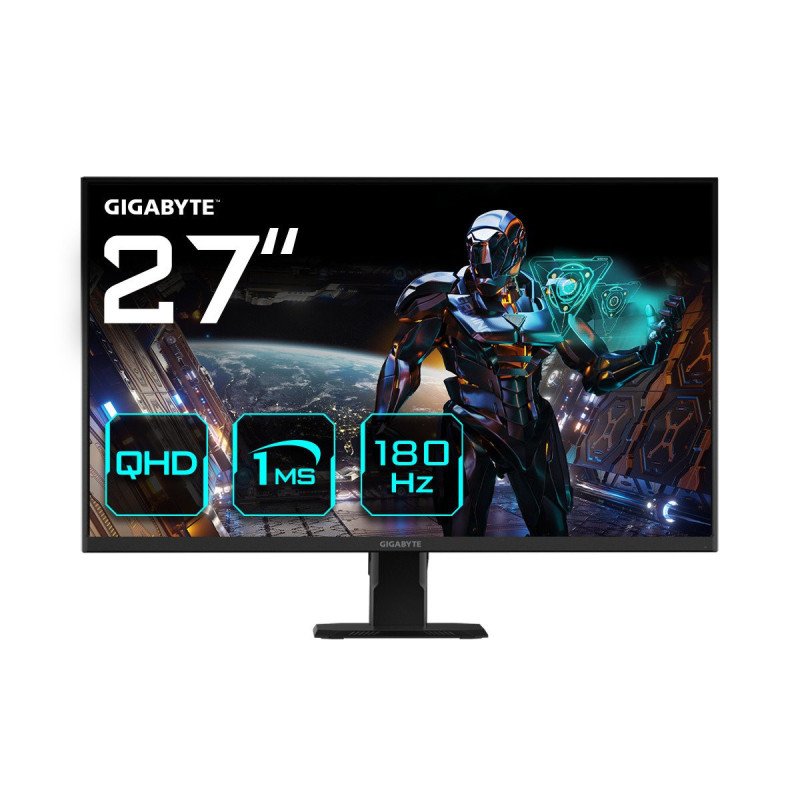 Monitor GIGABYTE GS27QA, 68.6 cm (27"), 2560 x 1440 Pixeles, Quad HD, LCD, 1 ms, Negro