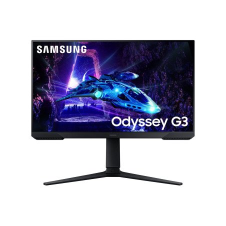 Monitor Samsung Gaming Odyssey G3, 24 pulgadas, FHD, Panel Flat, con pantalla giratoria, color negro, 180Hz, 1ms