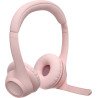 Audífonos con micrófono Logitech Zone 300 inalámbricos bluetooth recargable type c rosa
