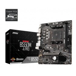 Tarjeta madre MSI B550M-A PRO, AMD, socket AM4, AMD Ryzen 3000 Series, DDR4-SDRAM, 64 GB, DIMM