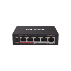 Switch PoE+, No Administrable, 4 Puertos 10/100 Mbps PoE+ (af, at), 1 Puerto 10/100 Mbps Uplink, Modo Extendido hasta 250 m