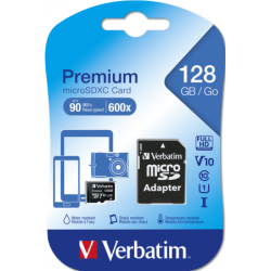 Tarjeta de Memoria 44085 marca VERBATIM microSDXD PREMIUM de 128GB