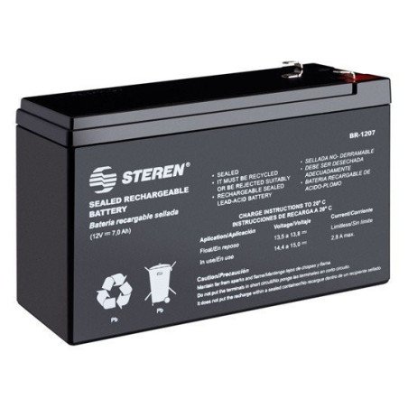 Steren BR-1207 Batería sellada de ácido-plomo, 12 Vcc 7 Ah
