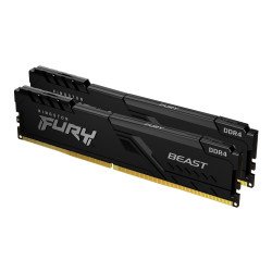 Memoria RAM Kingston DIMM DDR4 16GB (2x8GB) 3200mt/s Fury beast black xmp cl16 288pin 1.35v con disipador de calor para PC/gamer