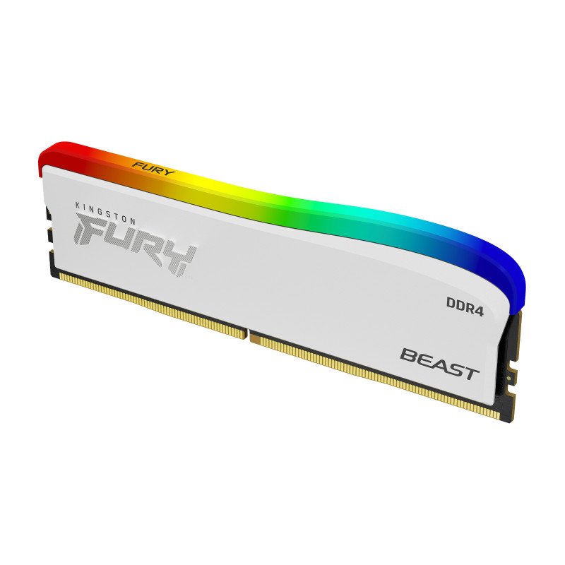 Memoria DDR4 Kingston FuryBeast White RGB, 8GB, 3200 MHz