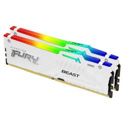 Módulo de memoria Kingston Technology FURY Beast RGB, 64 GB, 2 x 32 GB, DDR5, 288-pin DIMM, Blanco