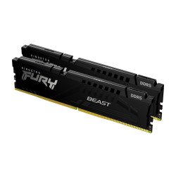 Memoria Kingston DIMM DDR5 32GB (2x16GB) 5200MHz Fury beast black expo CL36 288pin 1.25v con disipador de calor para PC gamer, a