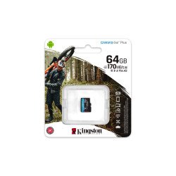 MICRO SDXC MEMORIA KINGSTON 64GB CANVAS GO PLUS A2 U3 V30 CARD