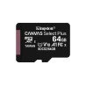 Kingston Canvas Select Plus - Tarjeta de memoria flash - 64 GB - A1 / Video Class V10 / UHS Class 1 / Class10 - microSDXC UHS-I Kingston Canvas Select Plus - Tarjeta de memoria flash - 64 GB - A1 / Video Class V10 / UHS Class 1 / Class10 - microSDXC UHS-I