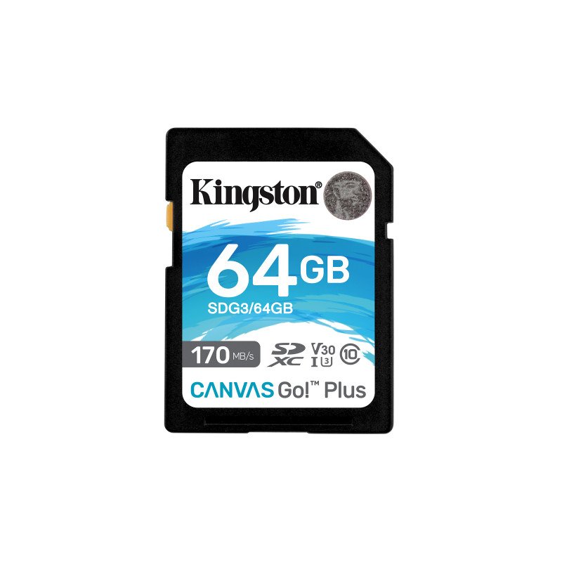 Memoria Kingston SDXC Canvas Go Plus 64 GB UHS-I U3 V30 Clase 10 Memoria Kingston SDXC Canvas Go Plus 64 GB UHS-I U3 V30 Clase 10