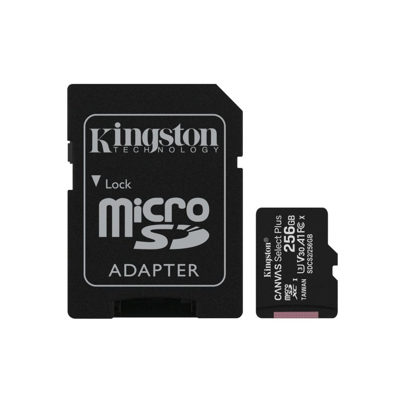 Memoria Micro SD Kingston Technology SDCS2/256GB - 256 GB, 100 MB/s, 85 MB/s, Negro, Clase 10