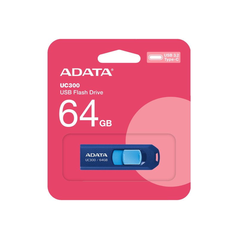 Memoria flash Adata UC300 64GB USB-c 3.2 azul (ACHO-UC300-64G-RNB/BU) Memoria flash Adata UC300 64GB USB-c 3.2 azul (ACHO-UC300-64G-RNB/BU)