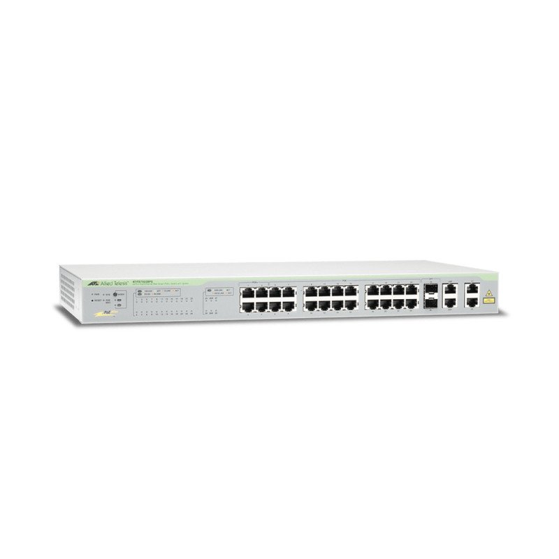 Switch PoE+ WebSmart de 24 puertos 10/100 Mbps + 2 puertos 10/100/1000 Mbps + 2 SFP Gigabit Combo, 193 W Switch PoE+ WebSmart de 24 puertos 10/100 Mbps + 2 puertos 10/100/1000 Mbps + 2 SFP Gigabit Combo, 193 W