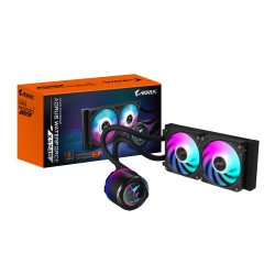 Disipador de enfriamiento liquido gigabyte GP-AORUS WATERFORCE x ii 240, 240mm s-1700 s-1200, AM4, AM5, RGB