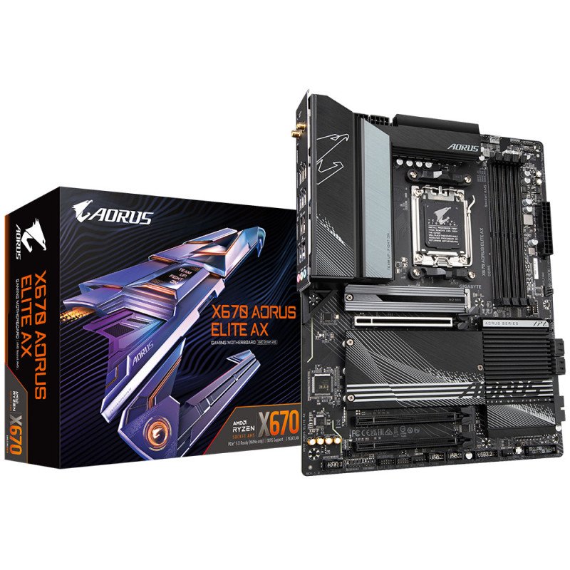 Motherboard Gigabyte X670 AORUS ELITE AX, AMD, socket AM5, AMD Ryzen 7, DDR5-SDRAM, 128 GB, DIMM Motherboard Gigabyte X670 AORUS ELITE AX, AMD, socket AM5, AMD Ryzen 7, DDR5-SDRAM, 128 GB, DIMM