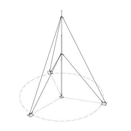 Kit con Mástil Telescópico de 6 m con Accesorios de Instalación.