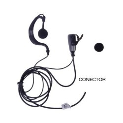 Micrófono - Audífono de Solapa Ajustable al Oído. Para HYT TC-500, 518, 600, 610, 700 y Motorola GP300, PRO2150, P110, GP350, SP