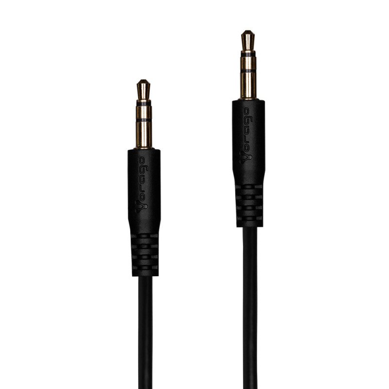 Cable auxiliar audio Vorago CAB-A01B negro 3.5mm a 3.5 mm