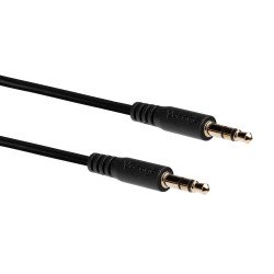 Cable auxiliar audio Vorago CAB-A01B negro 3.5mm a 3.5 mm