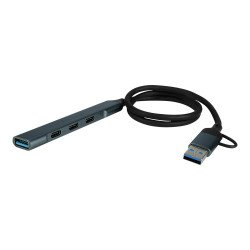 Concentrador hub Vorago hu-205 Slim 3 tipo c + 1 USB 3.0 adaptador c y USB