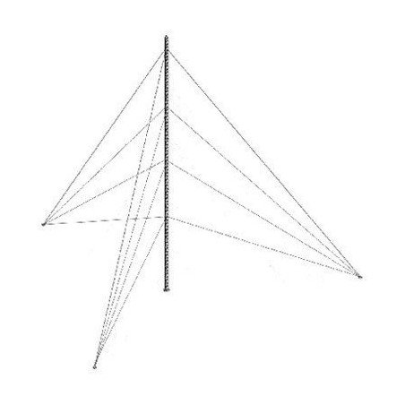 Kit de Torre Arriostrada de Piso de 27 m Altura con Tramo STZ35 Galvanizado Electrolítico.