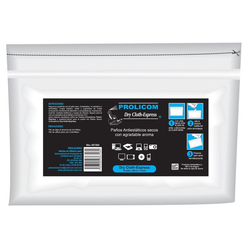 Toallas antiestáticas Prolicom DRY CLOTH-EXPRESS - Paños secos, Pantallas / Plásticos