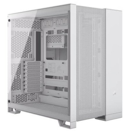 Gabinete Corsair airflow 6500d, blanco, semitorre, 2 cámaras, ATX, cri