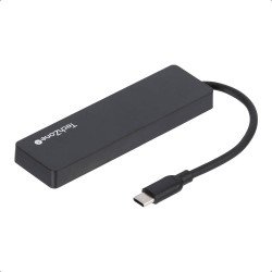 Hub TZACHB01 TechZone CONNECT HUB 3.0 4 EN 1 USB 3.0, color negro, con