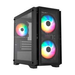 Gabinete Balam Rush mini torre carbono USB 3.0 USB 2.0 3 vent AR GB ne