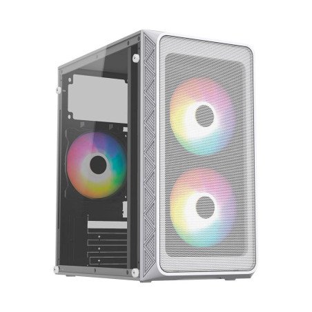 Gabinete Acteck Doom pro mesh gi730m, mini torre, mini ITX, micro ATX, fuente de poder 600 w, panel cristal templado, ventilador